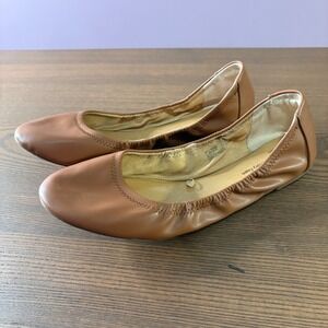Time and Tru Ballet Flats Womens 10 Tan Excellent Memory Foam Slip On Shoes